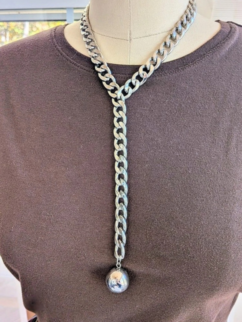 Silver-Tone Statement Pendant Necklace